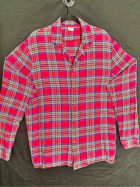 Holiday Time Red Plaid Button-Down PJ’s